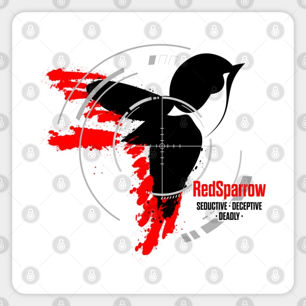 Red Sparrow - Seductive, Deceptive, Deadly Sticker by BadCatDesigns